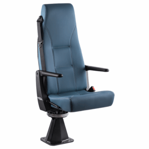 Banquette rotative avec assise rabattable et support pyramidal – Aménagement ambulance Euromast